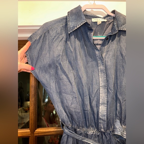 EUC She‎ & Sky Size Large Denim Blue Women's Flowy Romper - Picture 5 of 11